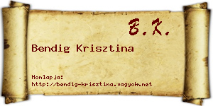 Bendig Krisztina névjegykártya