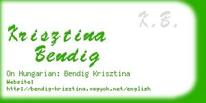 krisztina bendig business card